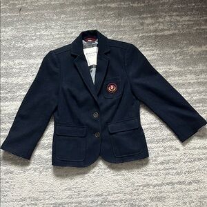 Abercrombie & Fitch Navy Blazer with Crest Patch